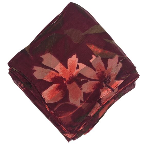 Burgundy Floral Scarf - Picture 5 of 7
